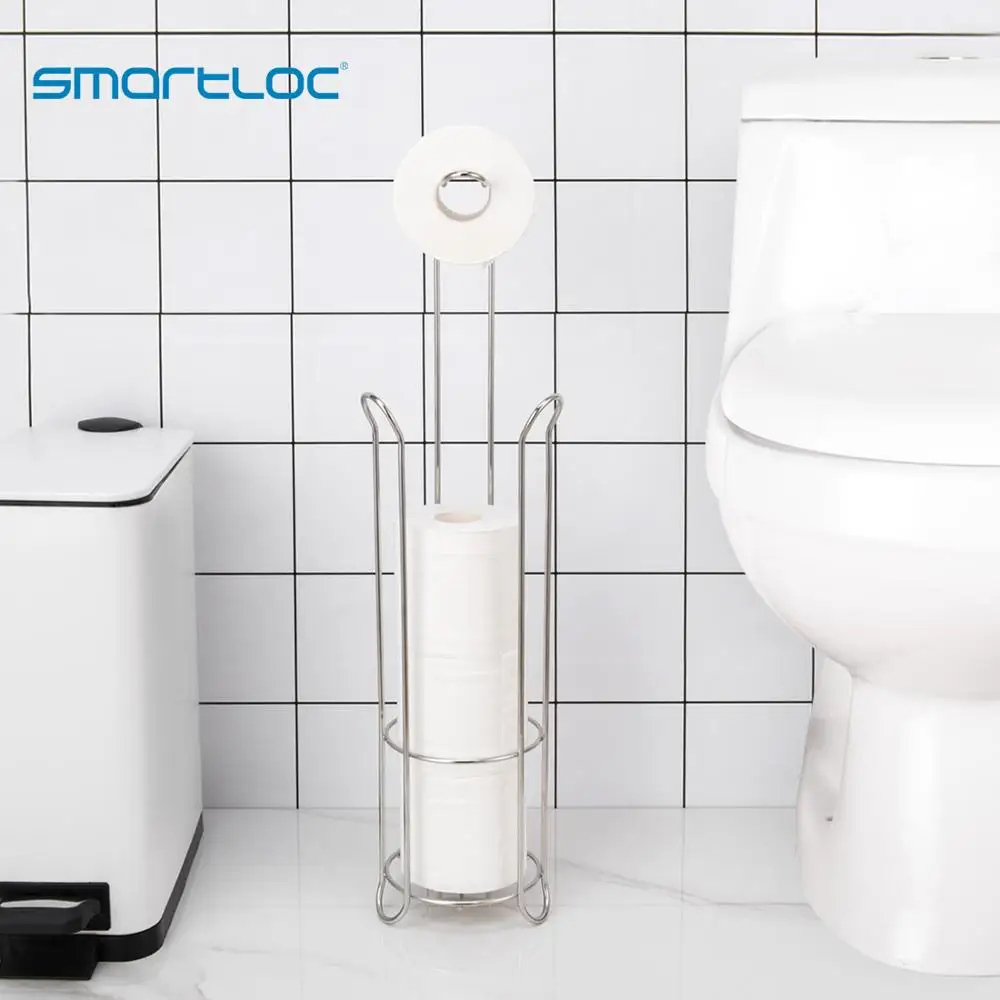 Kaufen Smartloc Eisen Großen Stand Wc Papier Halter Tissue Rolle Rack Bad Lagerung Container Bad Zubehör Küche Veranstalter