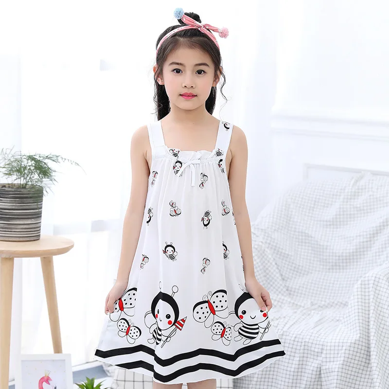 

2019 Summer Kids Clothes Baby Girls Sleeveless Dresses 2-10Y Girl Cotton Princess Dress Clothing Children Slip Dress Outfits