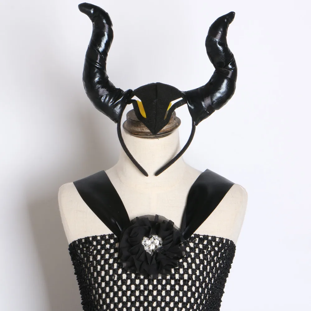 Maleficent/платье-пачка «злая королева» для девочек черный, фиолетовый, детский маскарадный костюм ведьмы фантазия, Детские вечерние платья на Хэллоуин для девочек, От 2 до 12 лет