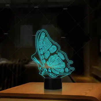

Butterfly Led 3d Lamp Atmosphere Stereo Bedside Table 3d Led Night Light Projection Night Lamp In Bedroom