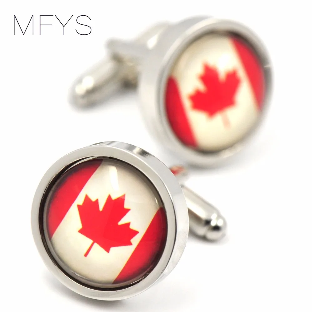 MFYS Canada Flag Cufflinks Handmade Cufflinks Brand Cufflinks French