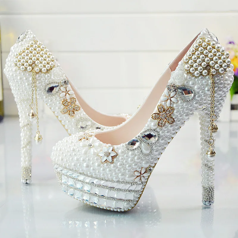 dress shoes with pearls