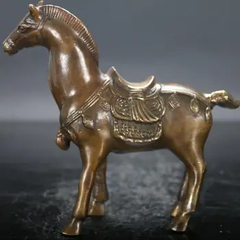 

zhmui8800626653+<<+Chinese Perfect Antique Brass Handwork Carved Fine horse Statue E776
