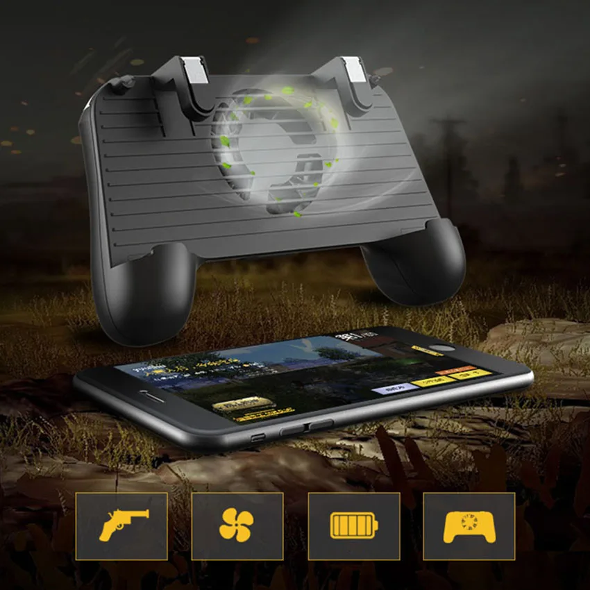 Для Pubg игровой контроллер ручка Встроенный вентилятор охлаждения l1r1 стрелок