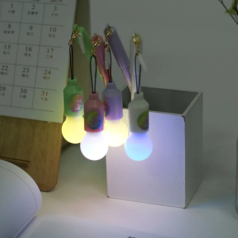 

Cute Kawaii Plastic Gel Pen Creative Colored Light Bulb Pen Neutral Pens For Kids Gift School Supplies Novelty Item Stationery