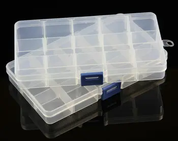 

Faroot Plastic 15Slots Adjustable Jewelry Storage Box Case Craft Organizer Beads