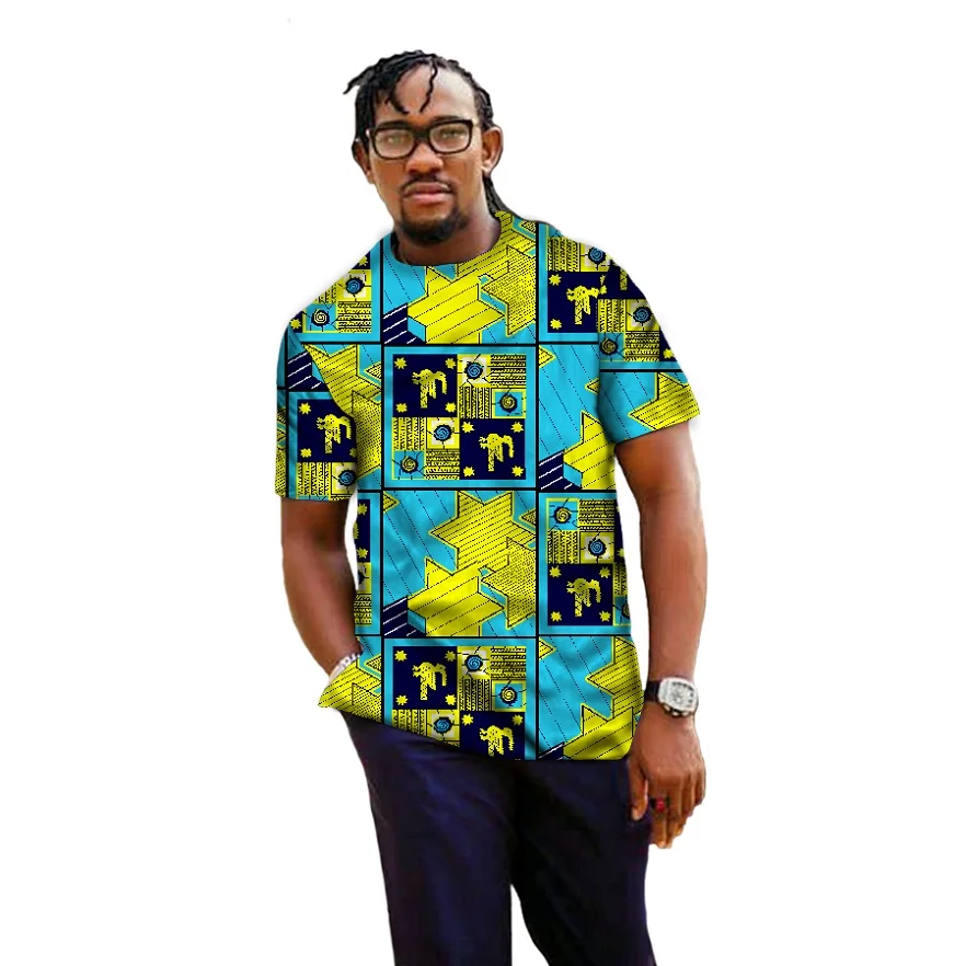 Новый Дизайн человек Африка Для мужчин Костюмы Мода Африканский принт Футболки-топы Человек платье футболка Дашики Африка Стиль
