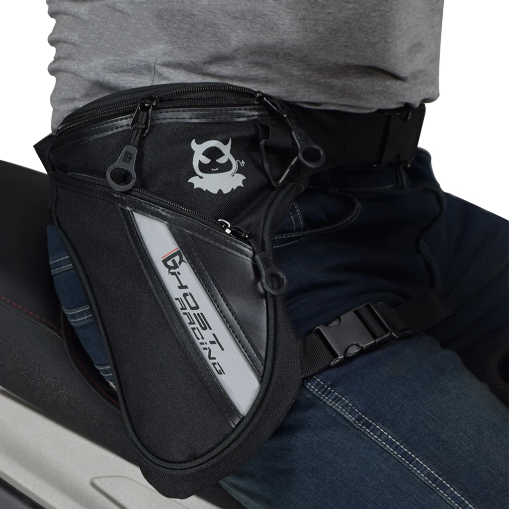 Waterproof Leg Bag Men's Nylon Oxford Motorcycle Rider Leg Bag Hip Drop Belt Bum Waist Fanny Pack For Travel Work Hiking Camping