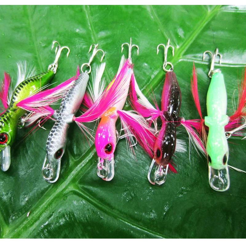 New Fishing Lure With Feather Small Bird Resemble Bait Artificial