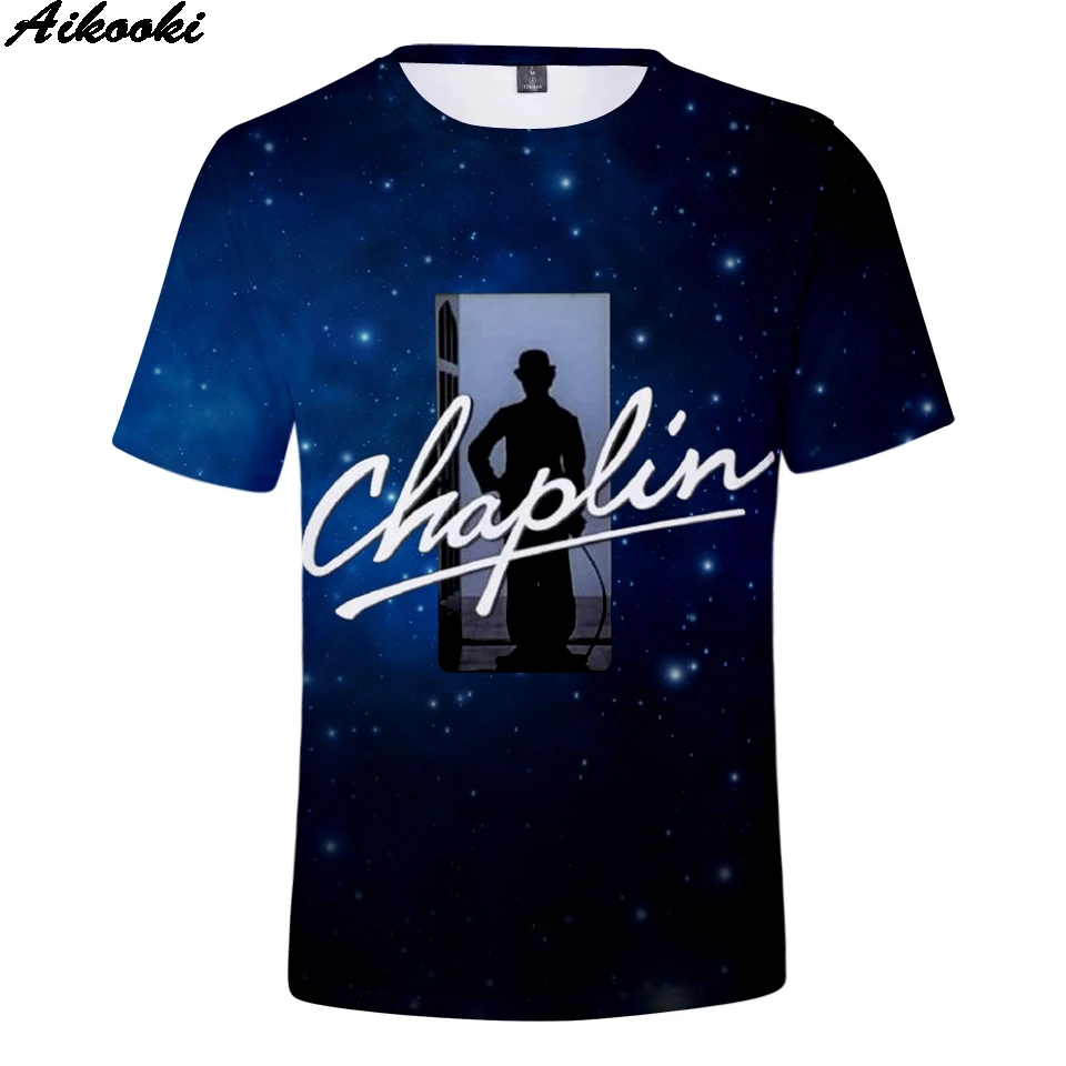 Новые поступления Чарли Чаплином для 3D короткий рукав футболки в стиле Harajuku для мальчиков/девочек Объёмный рисунок(3D-принт) футболки забавный, классический модный классный топ Большие размеры 4XL