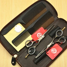 4 шт. набор 5,5 ''16 см фиолетовый дракон черный 440C профессиональные человеческие ножницы для стрижки волос Парикмахерские ножницы филировочные ножницы Z1014