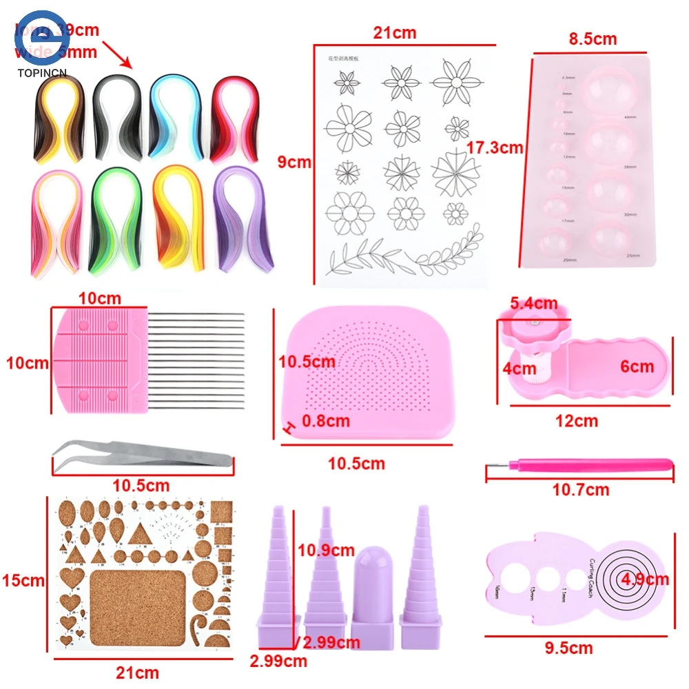 

DIY Paper Quilling Tool Craft Rolling Kit Slotted Tools Strips Tweezer Pins Slotted Paper Quilling For Decoration Tools Artwork