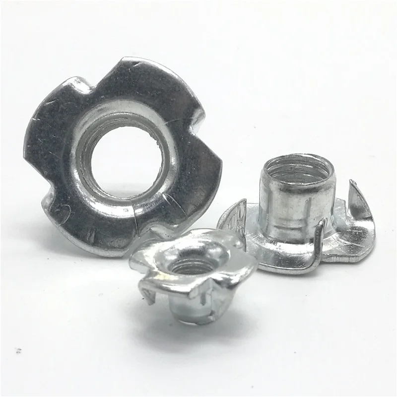 

5-50PCS M3 M4 M5 M6 M8 M10 Metric Zinc Plated Carbon Steel T Nuts 4 Prongs Knock In Wood Captive Nut Insert Nut