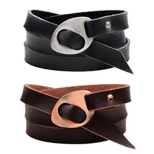 Модный черный коричневый кожаный браслет для отдыха ретро многослойный браслет женский/мужской очаровательный стильный браслет