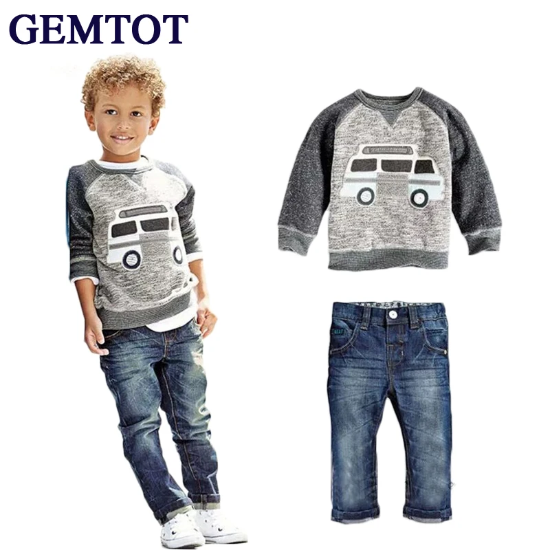 GEMTOT 2017 Kids Clothing Sets Baby Boys Girls Cartoon Elephant Cotton Winter Children Clothes Child T