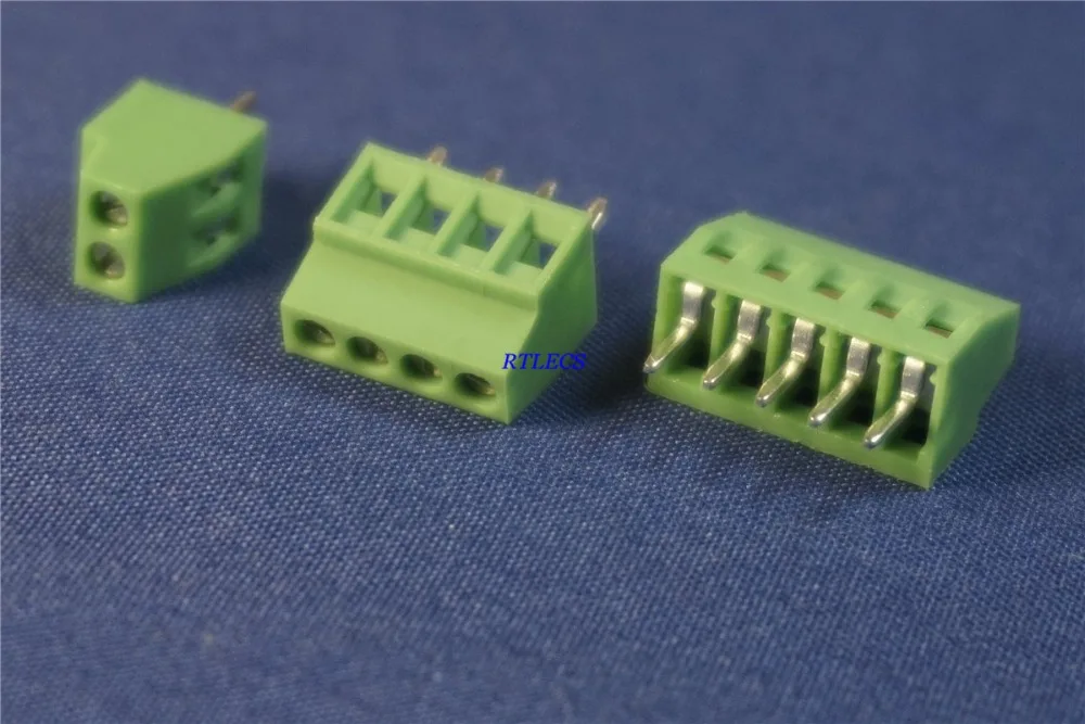 20 шт. 2,54 мм шаг PCB Винтовые клеммные блоки разъем 2 Pin 3 4 5 6 7 8 9 10 12 полюсов вертикальные через отверстие 6A 150 в RoHS Reach