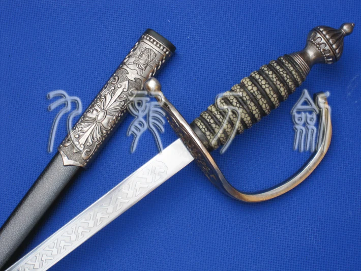 S3004 MILITARY DRESS FENCING COMMAND CEREMONIAL STEEL SWORD W/ SCABBARD 34.8