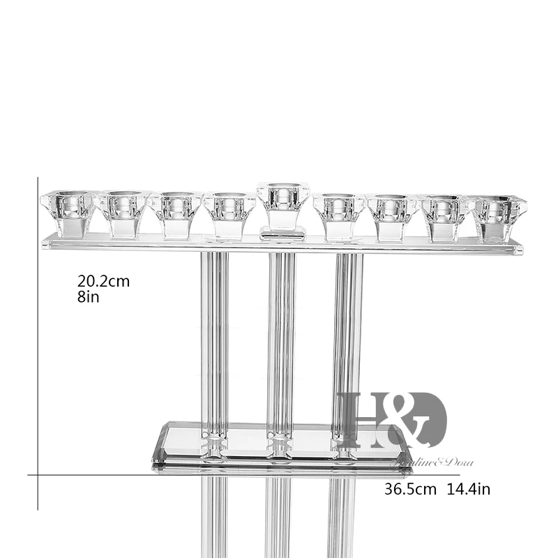 H& D хрустальные Hanukkah Menorah/9-Светильник Хрустальные кандеабры хрустальные подсвечники для дома Свадебные декоративные аксессуары для вечеринок