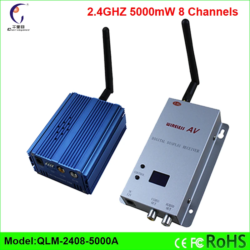 

2.4GHz 5000mW long range wireless AV transmitter and receiver real-time surveillance without delay DHL Free