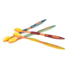 4 шт./упак. Ультра мягкий Зубная щётка с бамбуковым древесным углем нано щетка для чистки зубов, гигиена полости рта, уход за зубами желтый голова