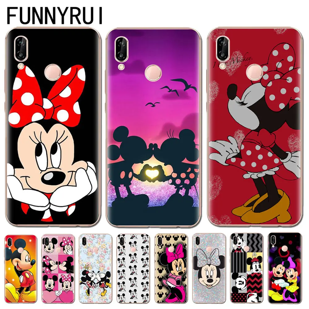 

Mickey Minnie Phone Case For Coque Huawei P8 P9 Lite Y3 Y7 2017 Y9 2018 P10 P20 Lite Pro Honor 6X 7X 7C 9 10 Lite Back Covers