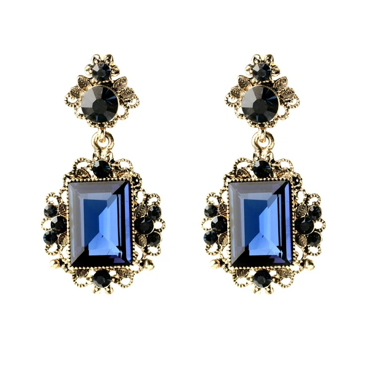 Exquisite accessories fashion accessories luxury gem square blue