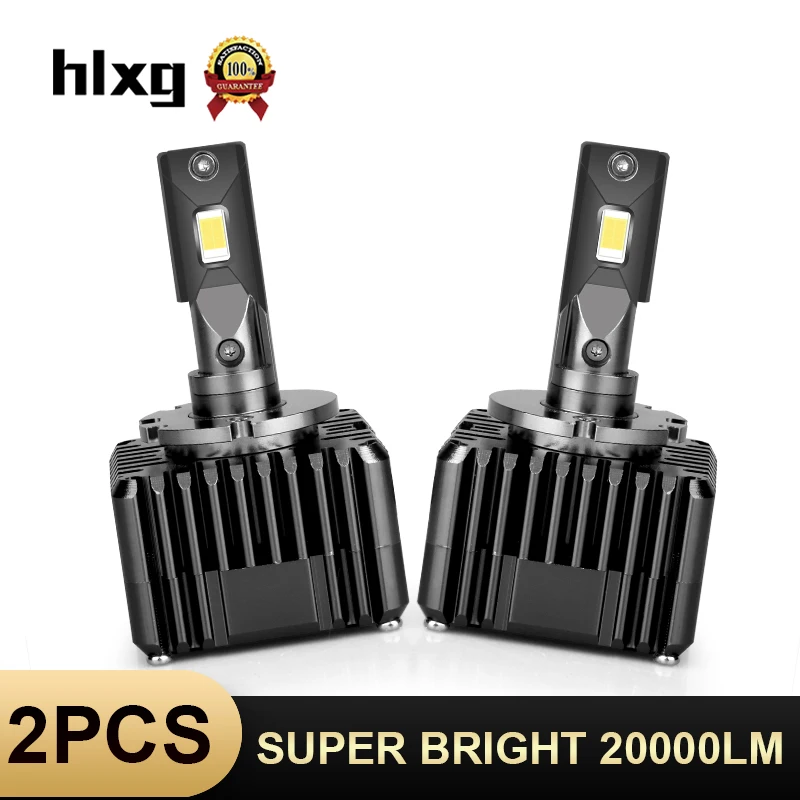 HLXG супер яркий D1S светодиодный лампы 50 Вт 20000LM 6000K светодиоды с чипом CSP лампа D1S лампада фары комплект светильник автомобилей головной светильник аксессуары Авто 12V