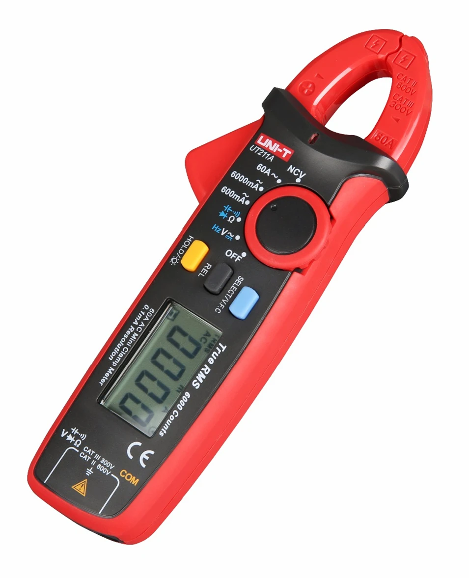 

UNI-T UT211A 600mA/60A Digital Clamp Multimeters NCV V.F.C DiodeTest Best Accuracy 20mA AC Current Meters Free Shipping
