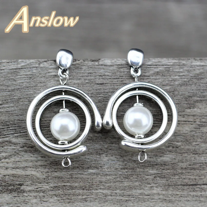 Anslow, модное ювелирное изделие, амулеты Bijoux, Романтический, модный дизайн, женские круглые серьги для женщин, винтажные аксессуары LOW0069AE - Окраска металла: pearl