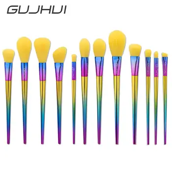 

12pcs Makeup Brushes Loose Powder Brush Professional Foundation Eyebrow Brush Colorful Make Up Brushes Soft Synthetic Hair