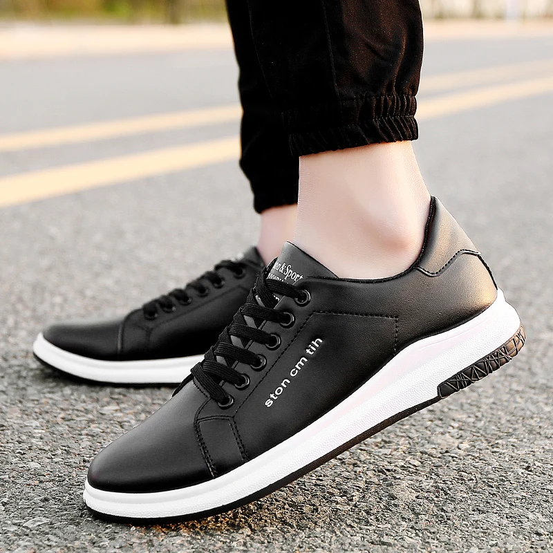 2018 Leather Casual Men Shoes Fashion Men Flats Round Toe Comfortable ...