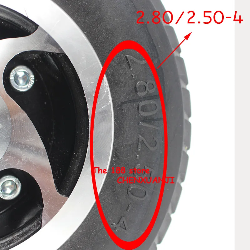 

Super 2.80/ 2.50-4 Tire and Inner tube with alloy rims fits Gas / Electric Scooter ATV Elderly Mobility 4inch wheel hub