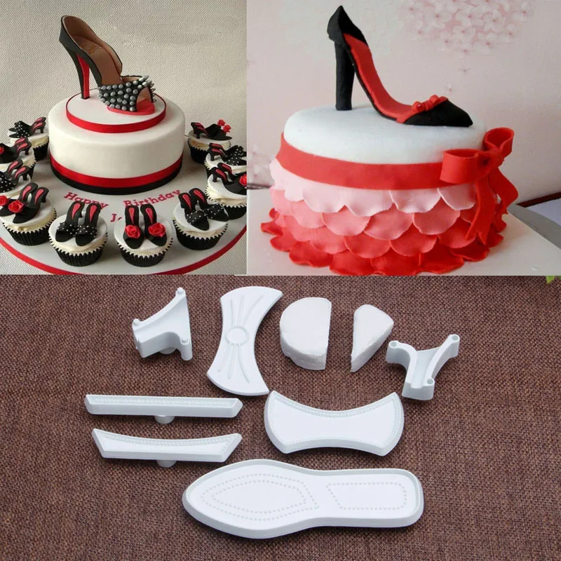 

9Pcs High-Heeled Shoes Fondant Cake Cutter Mold Sugarcraft Mold Decorating Tools jun14