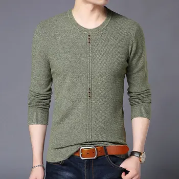 

Yufeiyan 2019 Wool Mens Winter Sweater Slim Fit Pullover Men Casual Solid Color Long Sleeve O-neck Cashmere Knitted Sweater Men