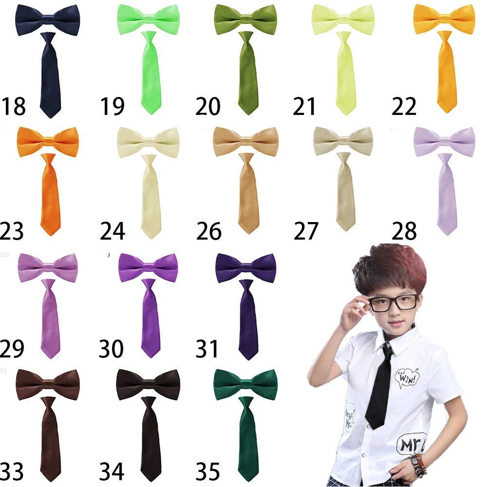 

Children Bow Tie Baby Boys Bow Ties Kid Ties Accessories Solid Color Gentleman Neck Tie Bowknot Butterfly YTZETa