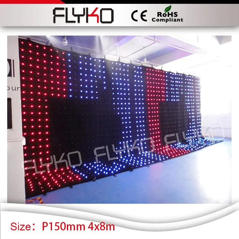 15cm pixel pitch led displays SD controller 14ft*27ft television screen video curtain