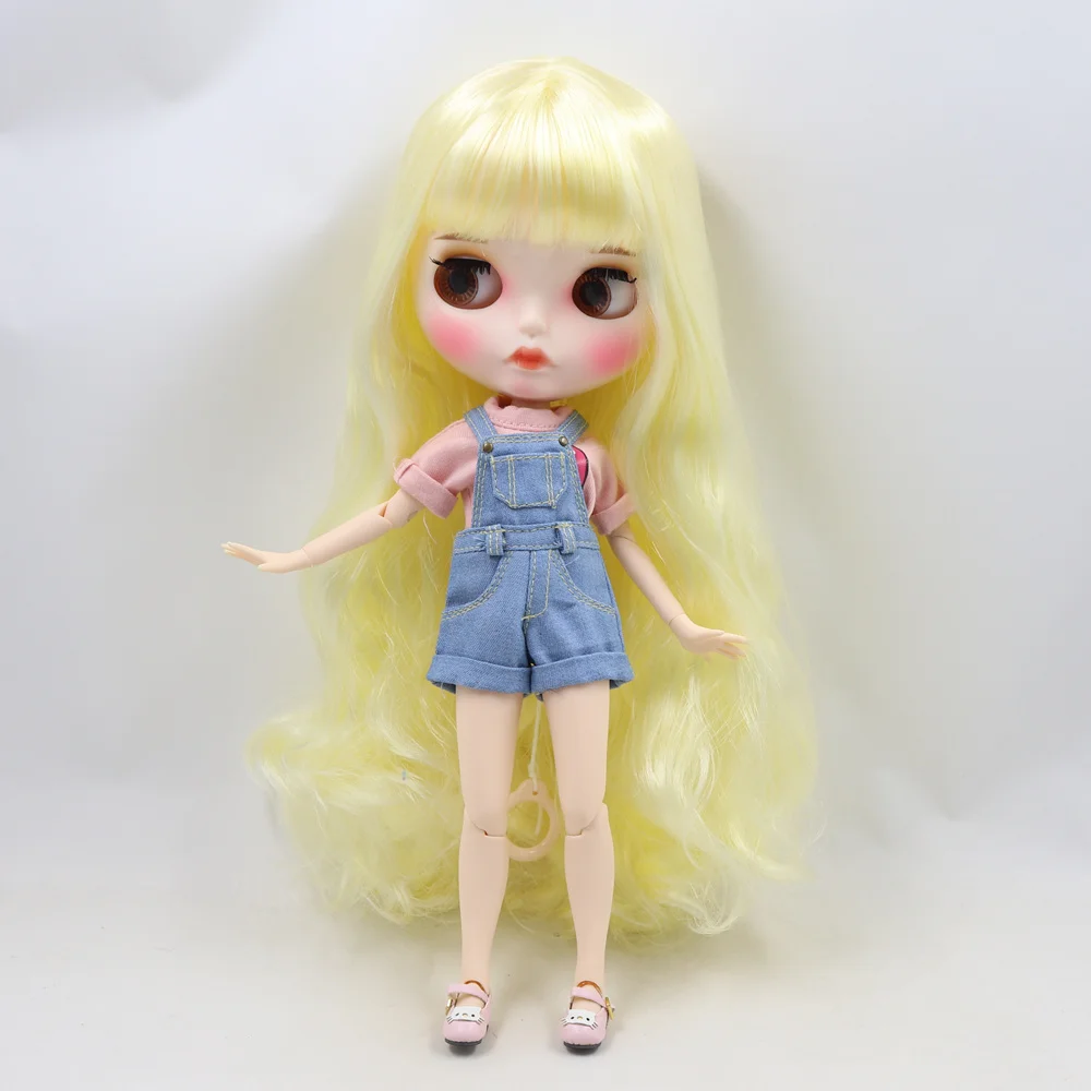 Кукла Blyth ICY DBS с белой кожей милыми желтыми длинными вьющимися волосами 1/6 новое
