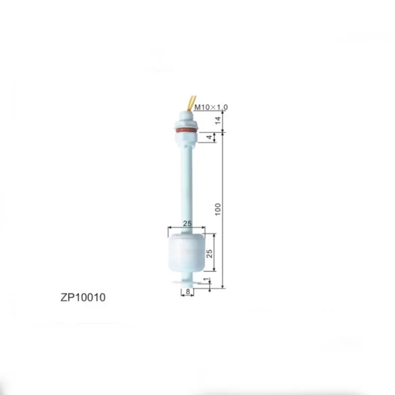 M10* 100 мм PP датчик уровня воды и жидкости кабель поплавковый выключатель ZP10010 100V 220V