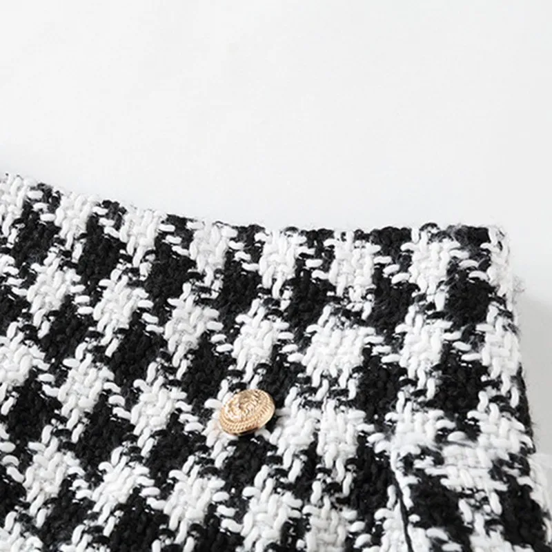 Rodilla Las Doble Superior As Encima Mujeres De Nueva Calle Calidad Picture Faldas Tweed Moda Mujer The Marca Falda Por La Alto Cuadros Estilo qX6wzWztgn