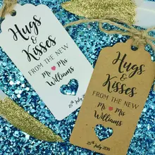 Пользовательские объятия и поцелуи свадебный набор от похмелья подарочные бирки Добро пожаловать бутылки вина гостей этикетки для новобрачных, вечеринка в честь новорождённого дня рождения