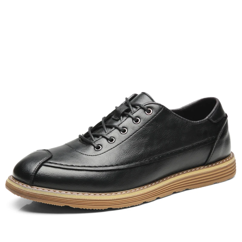 Britannique Appartements Luxe Marque De Sapato Dentelle Hommes Rétro Chaussures Aux3 Quatre Saisons darkbrown brown Mode Sneaker Bullock En Black Casual Masculino Cuir 6wPwq