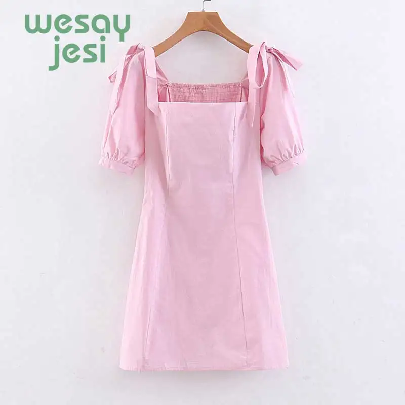 

dress women Vintage Pink Dress Women 2019 new summer Beach Mini Backless Ladies Dresses Summer Cothes For Women