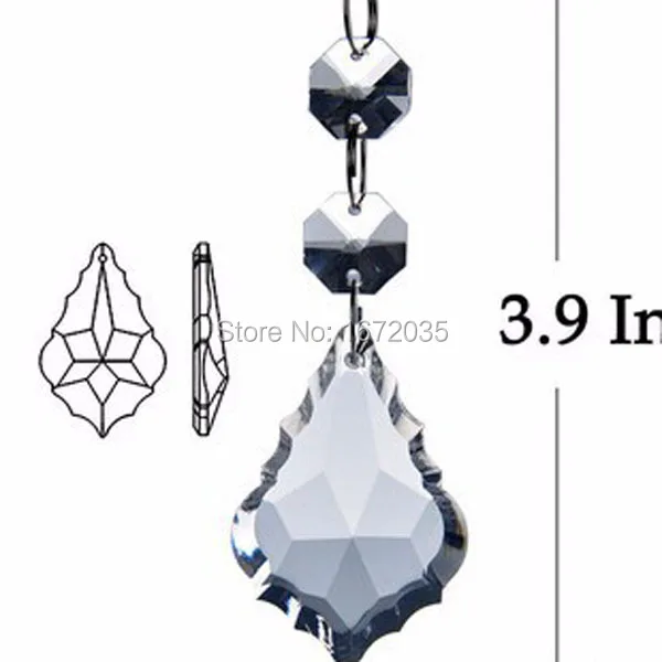 20pcs 63mm Maple Leaf Pendant + 2pcs Octagon Beads French Cut Maple Leaf Pendant Glass Crystal Prisms For Chandeliers