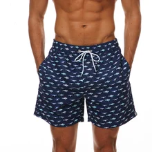 2019NEW мужские летние спортивные штаны с принтом акулы, бразильские шорты, мужские пляжные шорты для купания, мужские боксеры, шорты, плавки, купальники