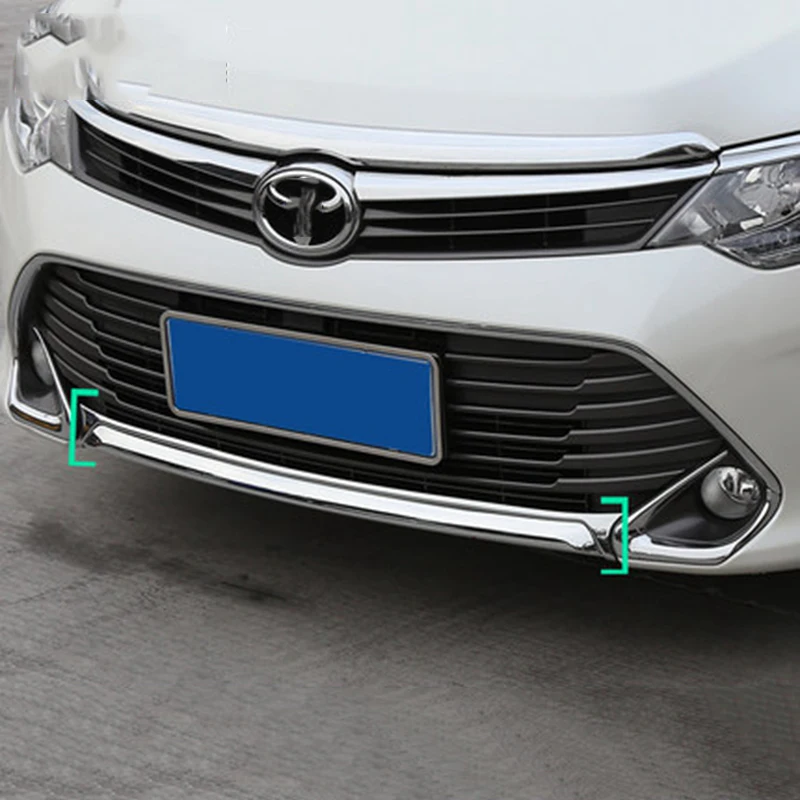

For Toyota Camry 2015 2016 Not Fit American Car Model Exterior ABS Chromed Bottom Front Bumper Cover Trim Bar Decoration 1Pcs