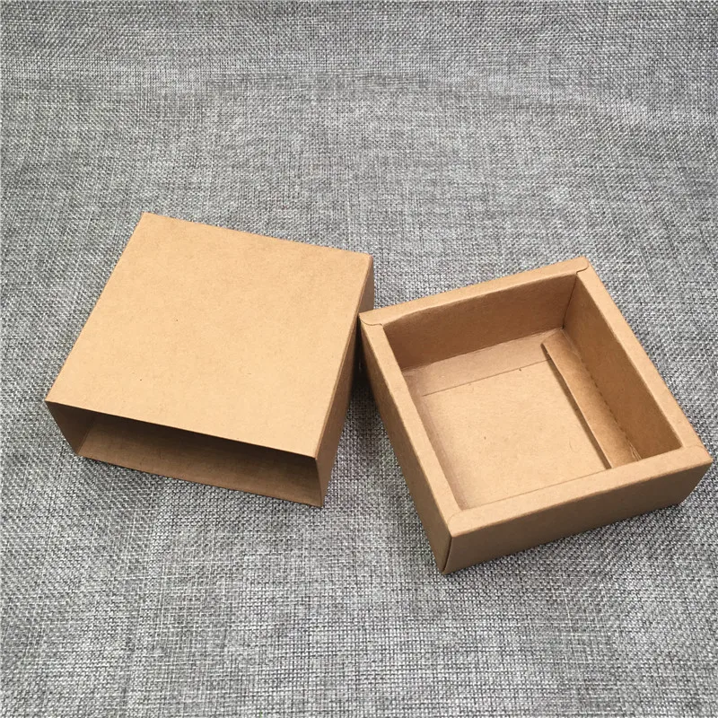 100 шт./лот ручной работы из крафт-бумаги ящик подарочные коробки различных размеров цвета для ювелирных изделий/конфет/торта/маленький подарок упаковка коробки для переноски