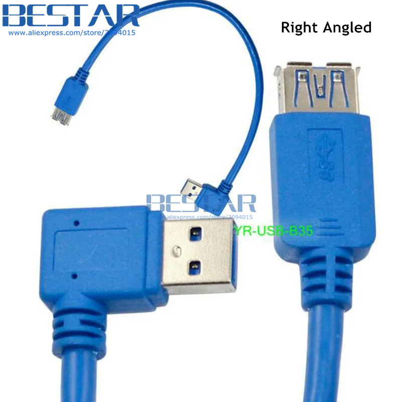 (10 шт./лот) 30 см 1FT USB 3 0 A male 90 градусов левый и правый вверх вниз угол к гнезду AM до AF