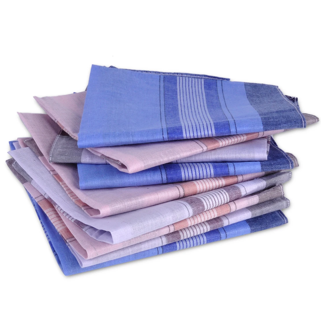12Pcs/lot 37*37cm Soft Cotton Handkerchief Classic Check Plaid Pattern