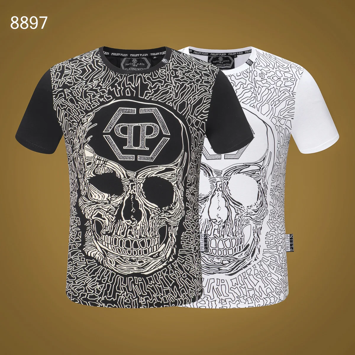 

2019 brand o-neck Short sleeve tees Men's cotton high quality T Shirt Tshirt Casual Male T-shirt tops male skull new clothing
