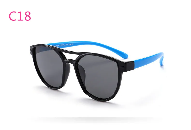 ASUOP2018 new fashion silicone children pilot polarized sunglasses UV400 retro girl round glasses boy color soft brand glasses (14)